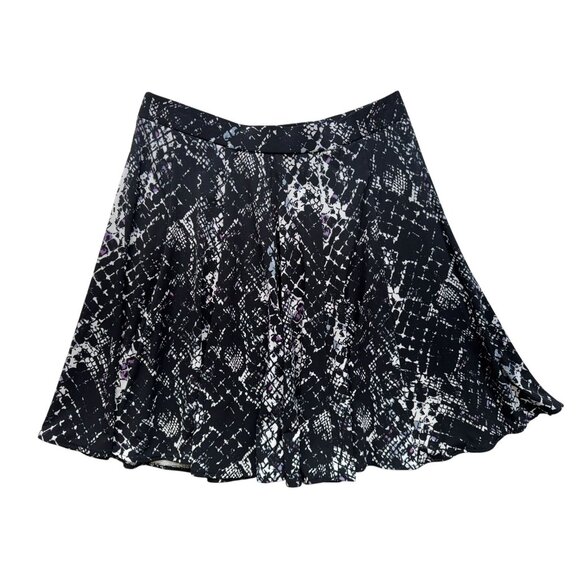 Chelsea & Theodore Abstract Flowy Print Skirt L Black & White - Picture 9 of 12